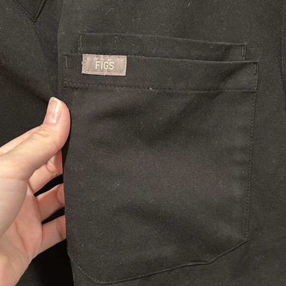 FIGS Men Black Scrub Top Nursing Uniform FM1500 Size Medium - Picture 3 of 6